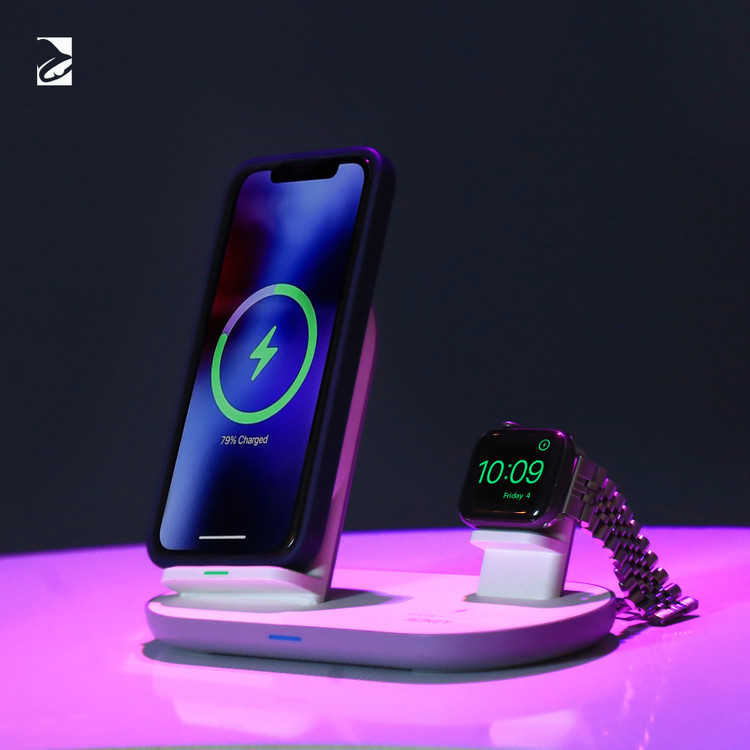 شارژر وایرلس Aukey LC-A3: ایستگاه شارژ هوشمند 3 در 1