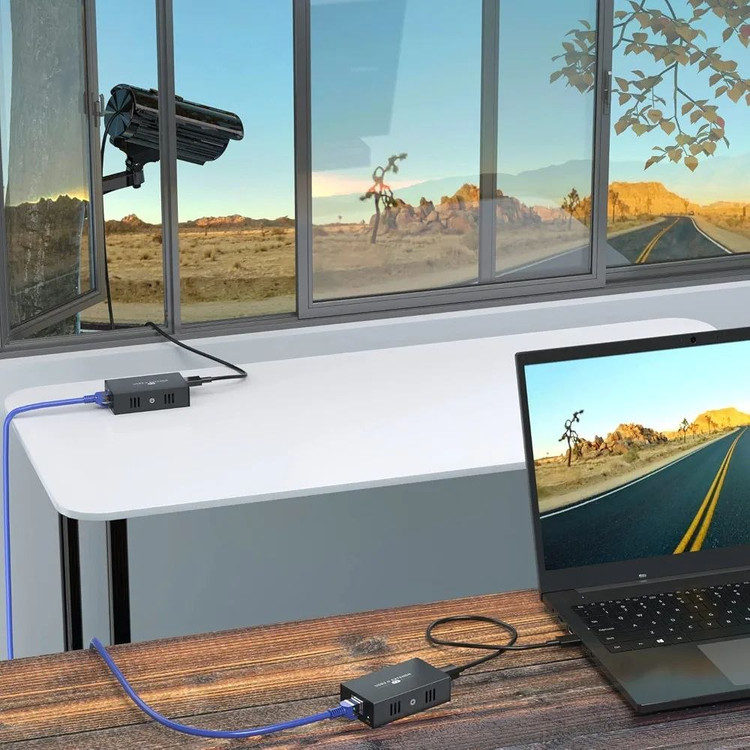 اکستندر USB 2.0 روی کابل شبکه PWAY مدل USB2.0 Extender با چهار پورت خروجی