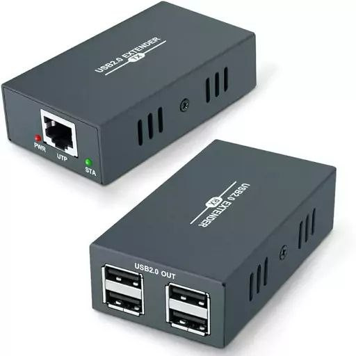 اکستندر USB 2.0 روی کابل شبکه PWAY مدل USB2.0 Extender با چهار پورت خروجی